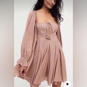Free People Long Sleeve Mauve Dress